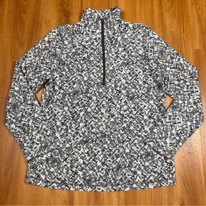 Exertek Women’s Black and Gray Patterned Fleece Jacket Size M